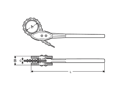 Super-Ego 2 1/2" ключ цепной трубный с двойными губками Super-Ego 2 1/2" ключ цепной трубный с двойными губками