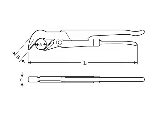 Super-Ego 45°-2" ключ разводной шведский с губками под 45° Super-Ego 45°-2" ключ разводной шведский с губками под 45°